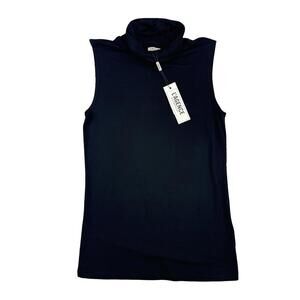L'Agence Ceci Sleeveless Turtleneck Top Black Size XS